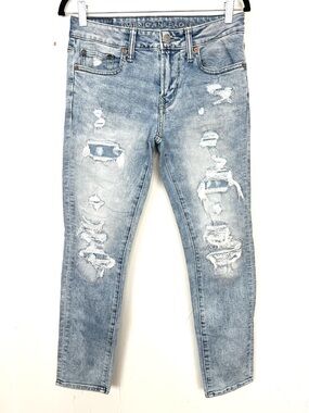 American Eagle Distressed Skinny Jeans Men's Size 29x30 Light Wash Airflex+